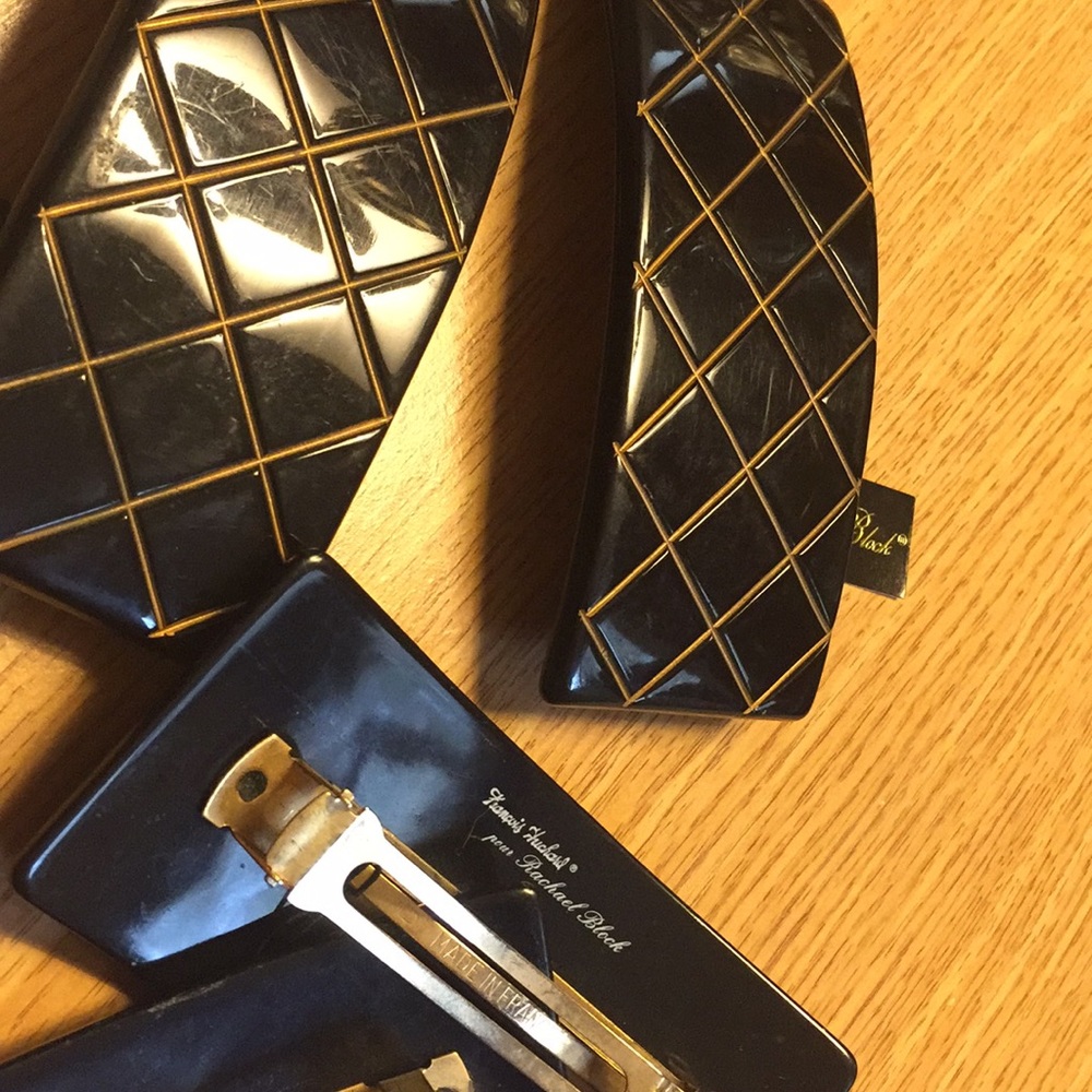 Francois Huchard Black HairClips Vintage 80s Paris